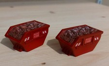 2× Absetzmulde H0 Bauschutt Container Schuttmulde, Abfallmulde, Absetzcontainer 