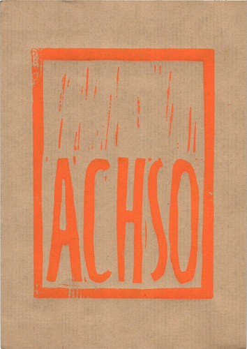 Linoldruck achso - „achso“, –