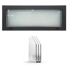 B-Ware OBERLICHT #QN08 passt zu AC68 Tür Aluminium+Dreifachverglasung 100x40 cm