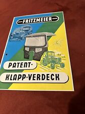 Prospekt  Original Fritzmeier Patent Klapp Verdeck Schlepper