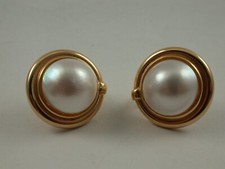 feine Juwelierware Mabe Perlen Ohrclipse  Gold 750 Charles Garnier