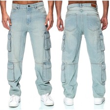 Herren Jeans Cargohose Baggy