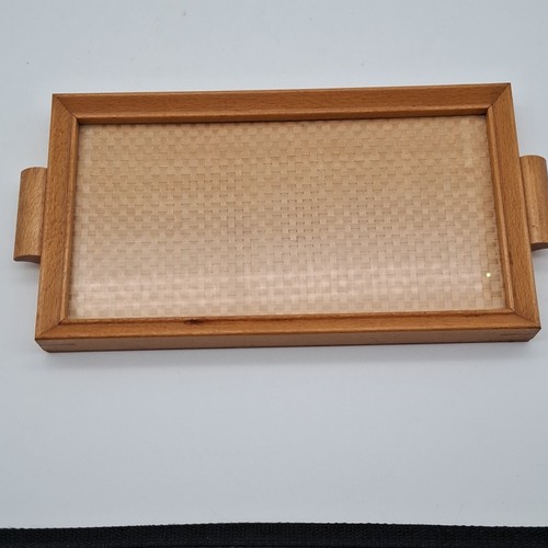 Rechteckiges holz glas tablett - rechteckiges, holz/glas-tablett