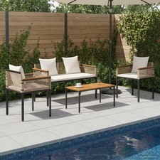 4tlg Gartenmöbel Set Rattan