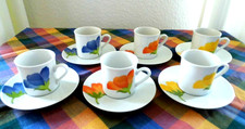 Living 6er Set Espresso-Gedecke Porzellan "Blüten"  Setpreis