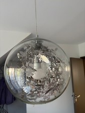 Hängeleuchte Glaskugel innen mit silberner Blumenranke Lampe inkl Leuchtmittel