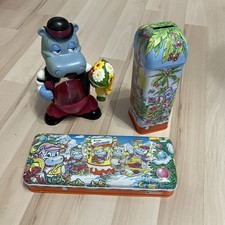 3 Stück Happy Hippo Snack Blechdose Spardose 90er Jahre Schokobons Snack Figur