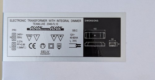 Trafo 12v 60va elektronisch - 12v,