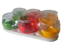 Tassen+Tablett Tee Gläser 6x