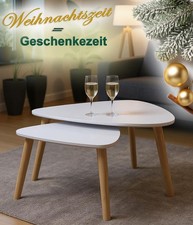 BEISTELLTISCH 2er Set Couchtisch Satztisch Holz Buche Wohnzimmertisch Sofatisch