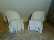 2 alte Sessel Hussen beige