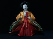 B1354 / Kimono Damen / Hina Puppe Dekoration Okimono / Japanisch Vintage
