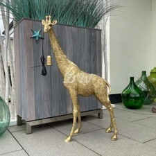 DESIGN LAMPE GIRAFFE gold 99 cm Deko Tier Figur Tisch Leuchte Beleuchtung Afrika