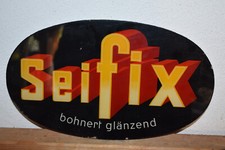 Altes Glasschild 50er Jahre Seifix,Bohnerwachs,Reklame Krämerladen,Original.Top!
