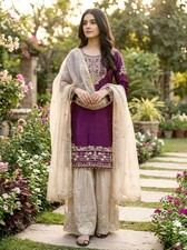 Punjabi Sharara Winecolor
