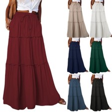 2025 Böhmischer Langer Rock Für Damen Gestufte Einsätze Partymode Langer Rock