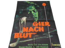 Gier nach Blut Horror Altes Vintage Kino Film Plakat Poster A1 Gefaltet
