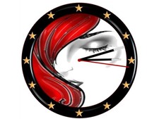 Wanduhr 23 cm Durchmesser mit Frauen Motiv