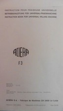 Aciera F3 Universalfräsmaschine Bedienungsanleitung 1969