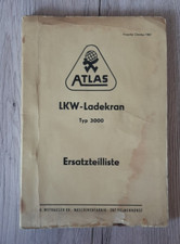 Original Atlas Ersatzteilliste LKW-Ladekran Typ 3000