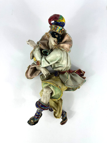 Vintage keramikfigur harlekin - keramikfigur,