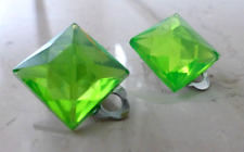 Ohrclips Strass neon grün