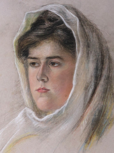 Frauenporträt frau mit umhang - frauenporträt,