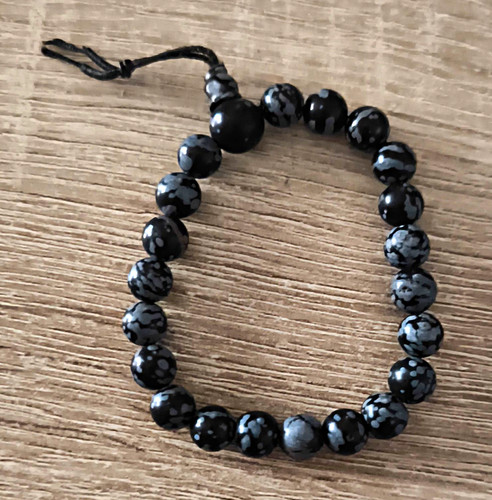 Schneeflocken obsidian armband - obsidian,