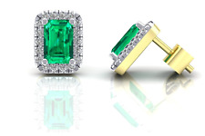 9 kt Gelbgold Smaragd Cluster