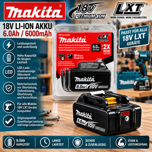 Makita akku lxt 18v - makita, 6ah