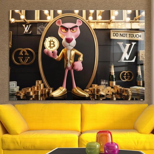 Pink panther money pop - panther,, pop-art