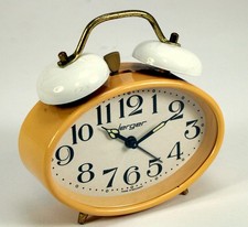 Jerger Wecker Uhr Glockenwecker oval mechanisch Vintage Doppelglocke