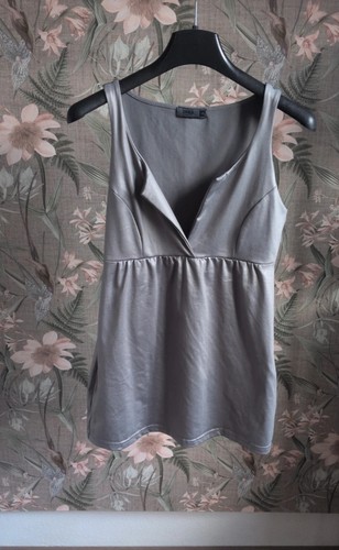 Only babydoll satin top - top, silber