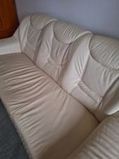 Couchgarnitur 2er und 3er Sitz creme Farben Natur Leder