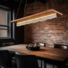 Pendellampe Esszimmerleuchte Kristallleuchte Holzlampe LED schwarz natur L 80 cm