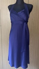Strawberry Fields Satin Neckholder Kleid Cocktail Kleid Gr. S 36 2 Blau 