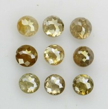 0,87 CT Natürlicher Loser Diamant Fancy Gelb Mischfarbe Rund Rose Cut Diamant