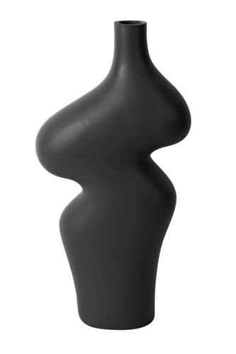 Skulpturvase schwarz matt - schwarz,