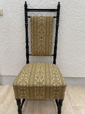 Gründerzeit Stuhl mit hoher Lehne 120 cm Gedrechselt - Gepolstert