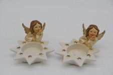 2er Set Engel Teelichthalter Porzellan Kerzenhalter Weihnachtsengel Weihnachten