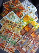 Serviettentechnik Konvolut 10 verschiedene Servietten Herbstmotive Basteln