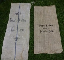 2 x Alter Sack Leinensack