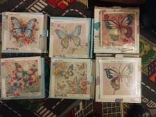 Diamond Painting 6 Bilder 15x15 cm mit Rahmen - runde steine - NEU