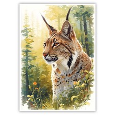 Luchs A4 Kunstdruck Poster