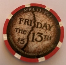 Freitag der 13. Hard Rock Hotel Casino Poker Chip $5 Las Vegas Poker Paulson