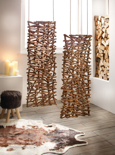 Rattan paravent rustikale deko - paravent,