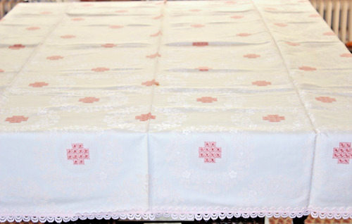 Tischdecke damast rosa - tischdecke,