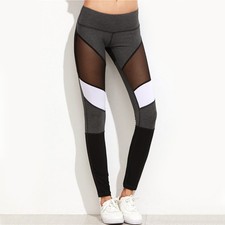 Damen Leggings Sexy Grau Mesh