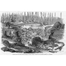 KANADA Kupfermine oder Steinbruch bei Montreal - antiker Druck 1860