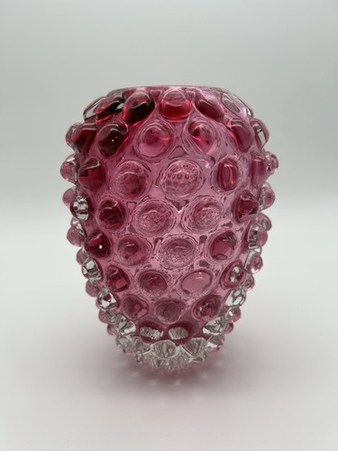 Glas vase noppenglas - pink, wohl